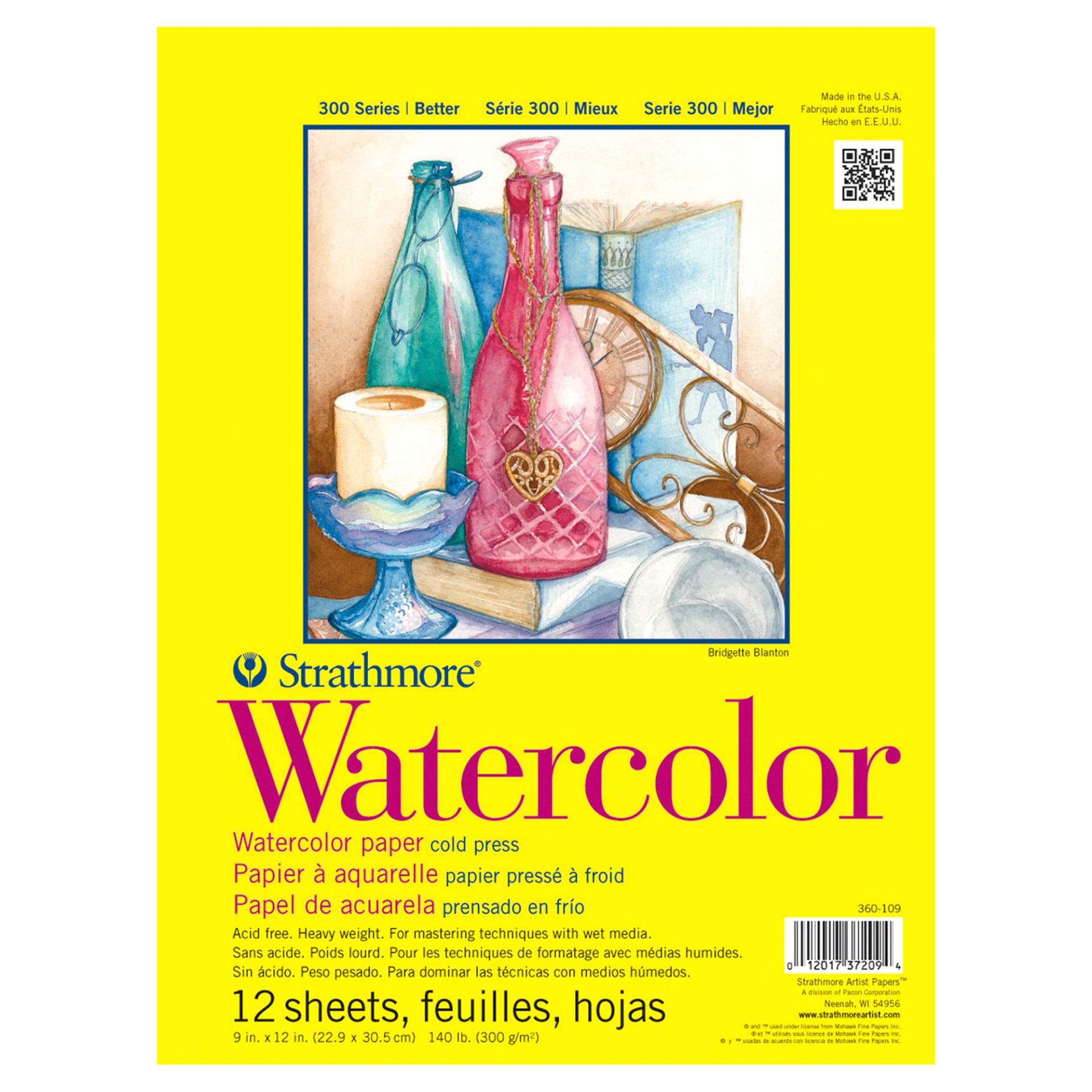 slide 1 of 1, Strathmore 140 lb 300 Series Watercolor Paper - White, 140 lb