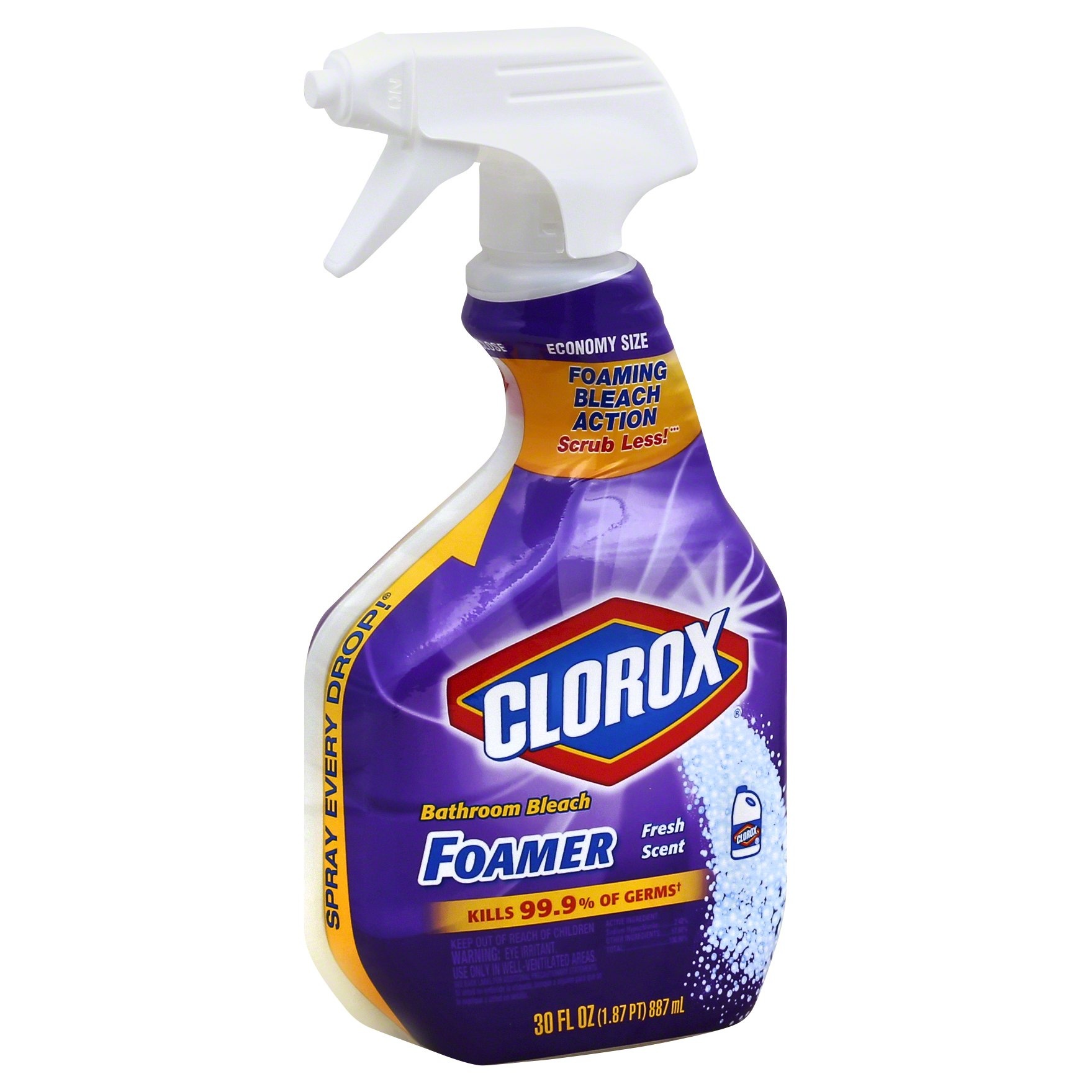 slide 1 of 5, Clorox Bathroom Foamer With Bleach Spray Bottle Fresh Scent, 30 oz