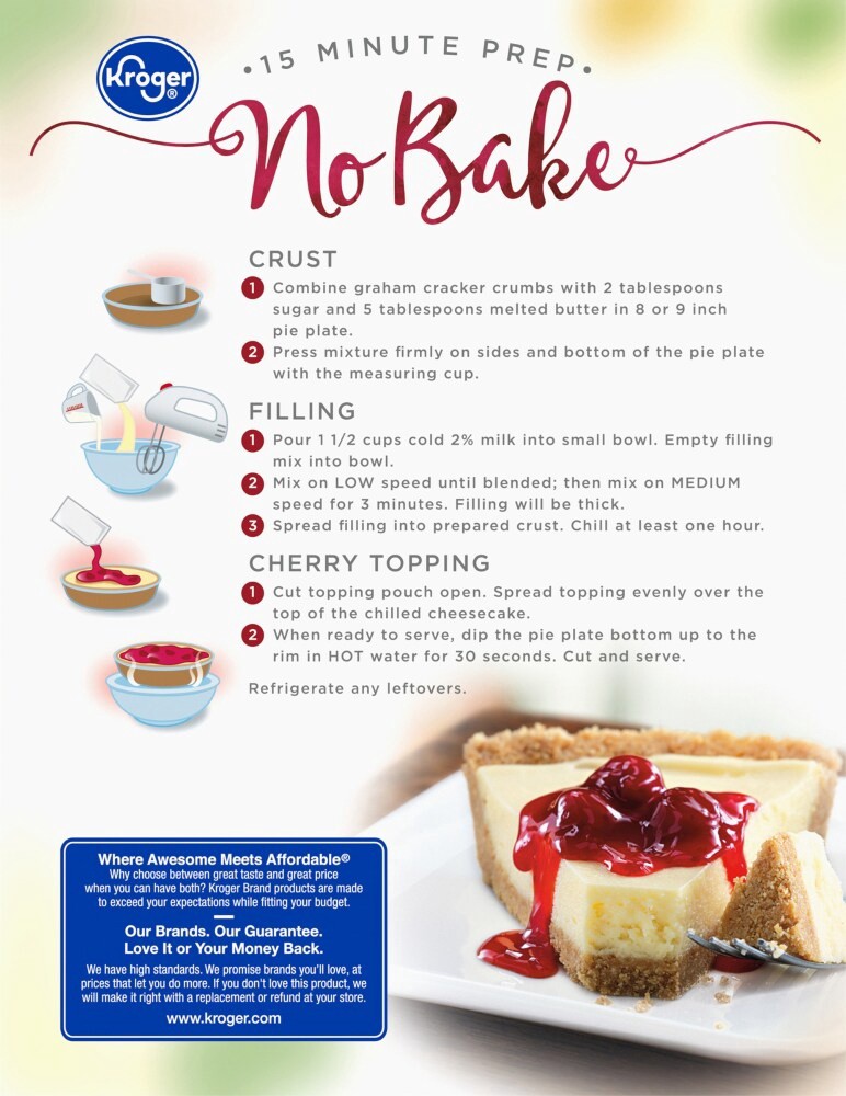 slide 3 of 5, Kroger No Bake Cherry Cheesecake Dessert Mix, 17.8 oz