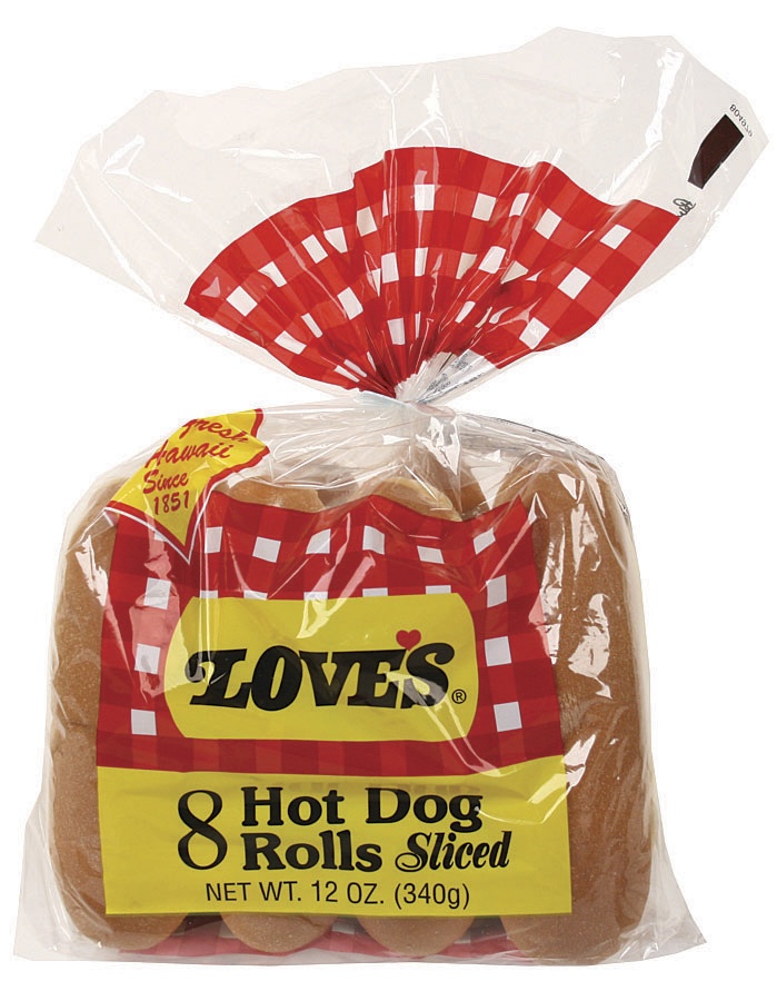 slide 1 of 1, Love's Hot Dog Buns White, 8 ct