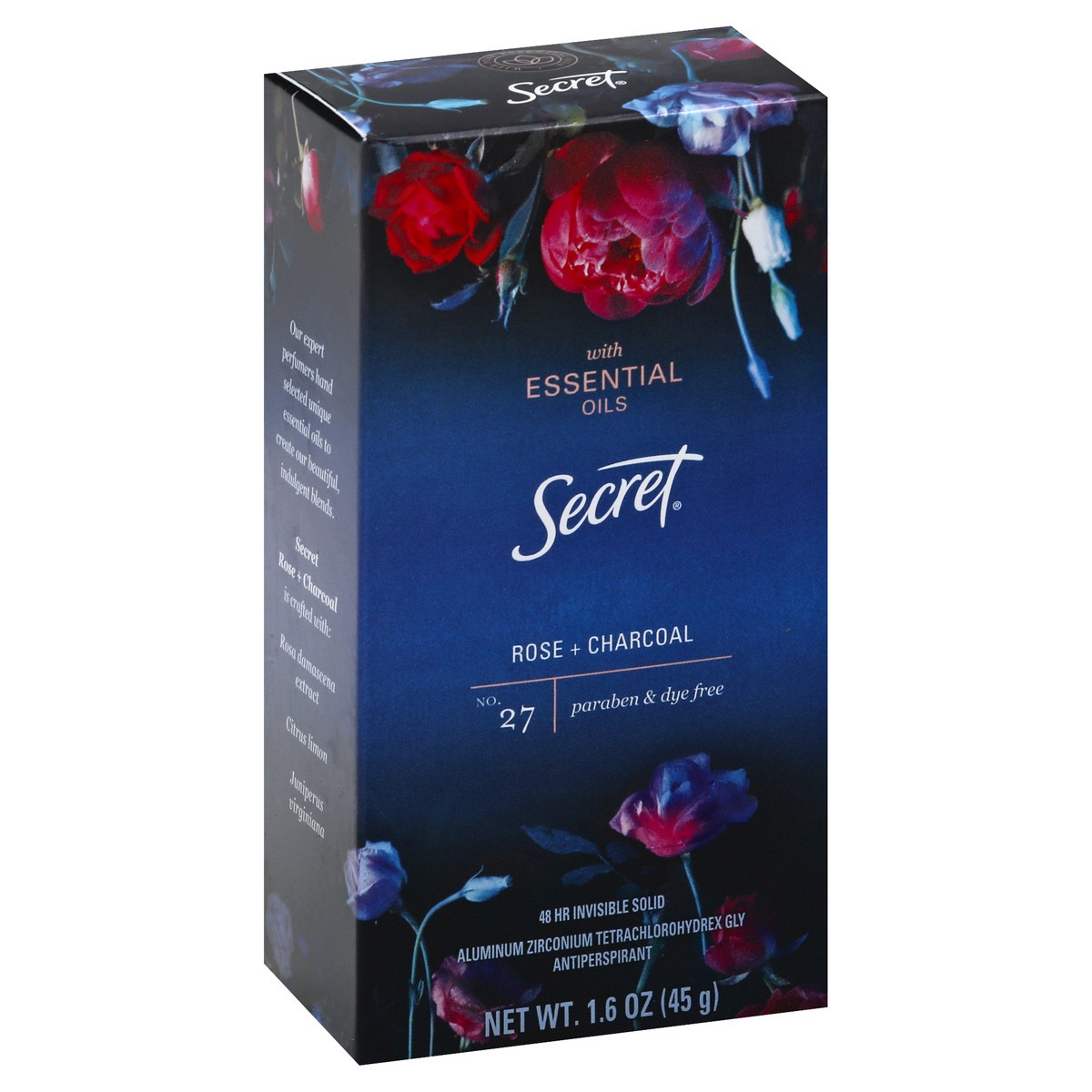 slide 2 of 9, Secret No. 27 Rose + Charcoal Antiperspirant 1.6 oz, 1.6 oz