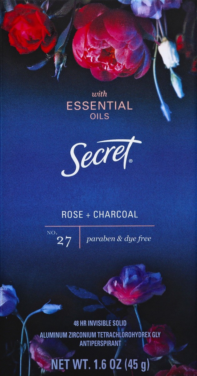 slide 6 of 9, Secret No. 27 Rose + Charcoal Antiperspirant 1.6 oz, 1.6 oz