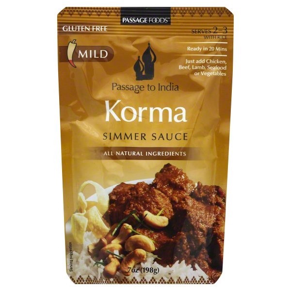 slide 1 of 2, Passage Foods To India Korma Mild Simmer Sauce, 7 oz