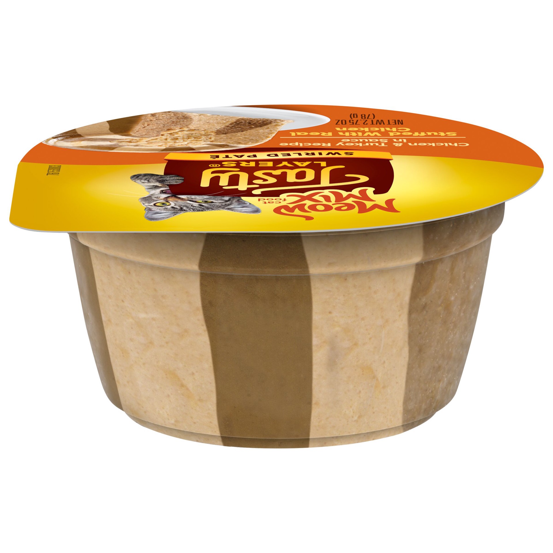 slide 4 of 7, Meow Mix Tasty Layers Swirled Pate Chicken & Turkey Recipe Cat Food 2.75 oz, 2.75 oz