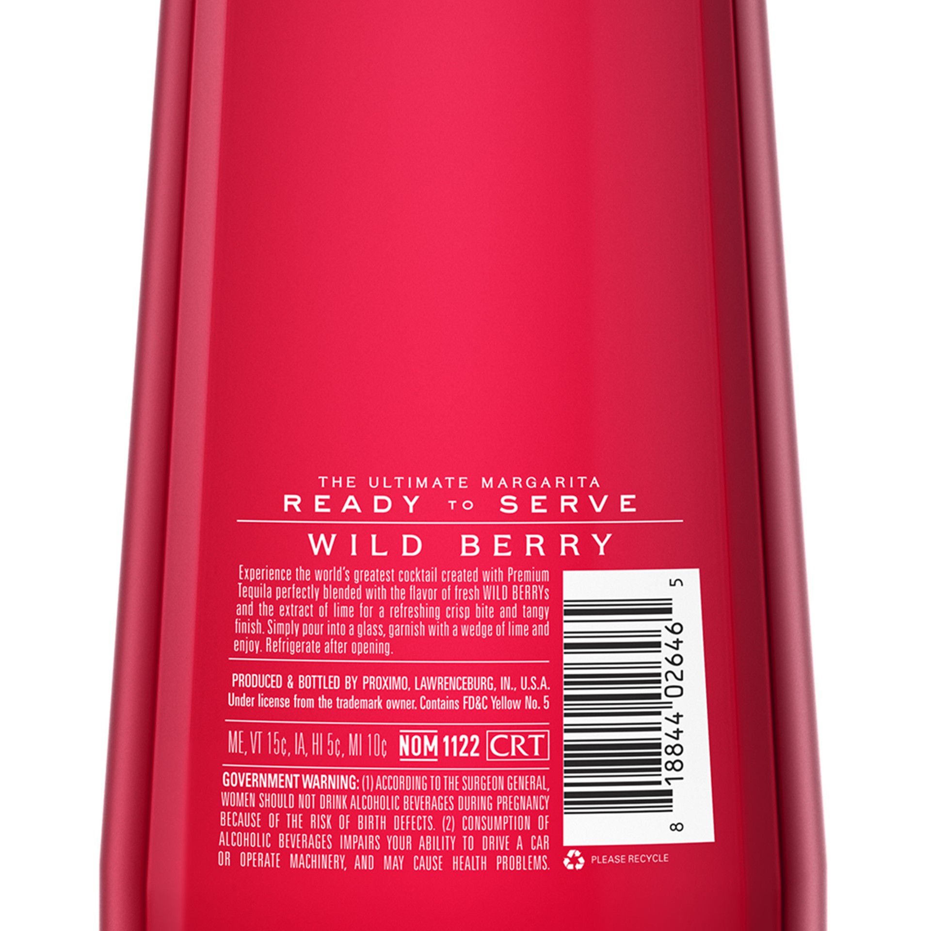 slide 3 of 6, 1800 The Ultimate Wild Berry Margarita 1.75 l, 1.75 liter