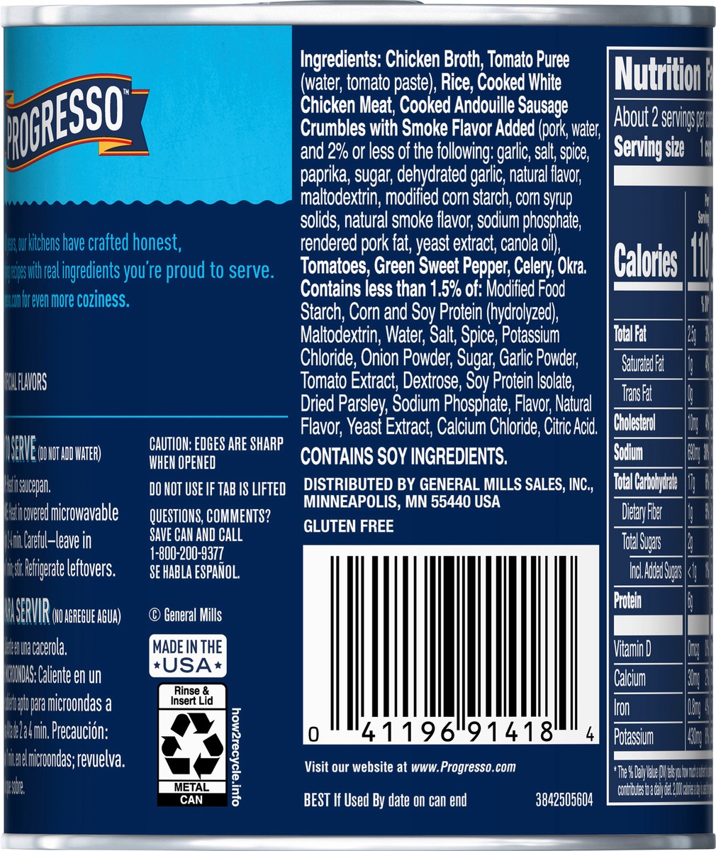 slide 2 of 14, Progresso Traditional, Chicken Sausage Gumbo Soup, 19 oz, 19 oz