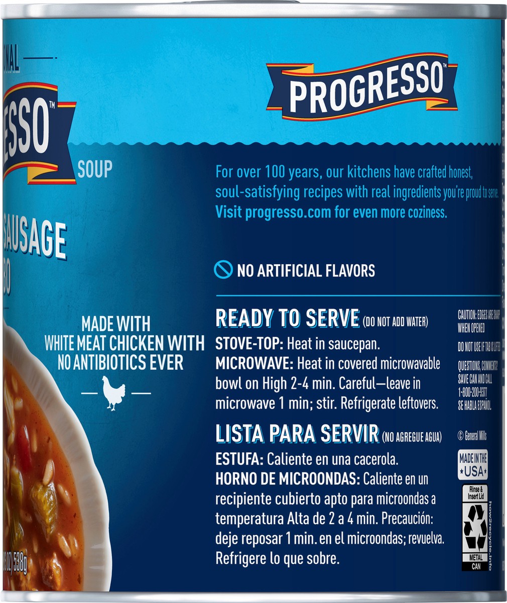 slide 10 of 14, Progresso Traditional, Chicken Sausage Gumbo Soup, 19 oz, 19 oz