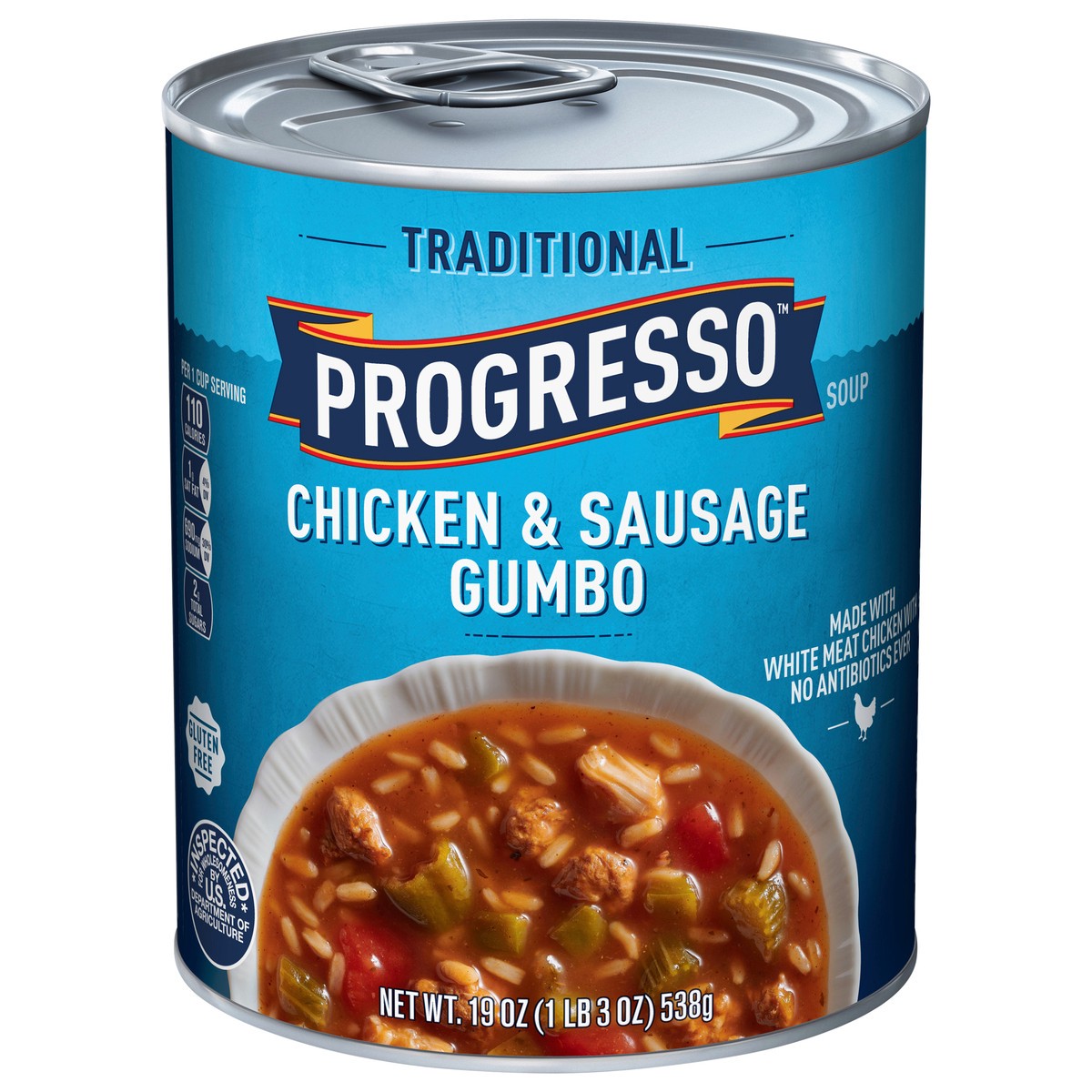 slide 4 of 14, Progresso Traditional, Chicken Sausage Gumbo Soup, 19 oz, 19 oz