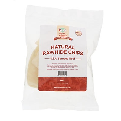 slide 1 of 1, Woof and Whiskers Natural Rawhide Chips, 6 ct