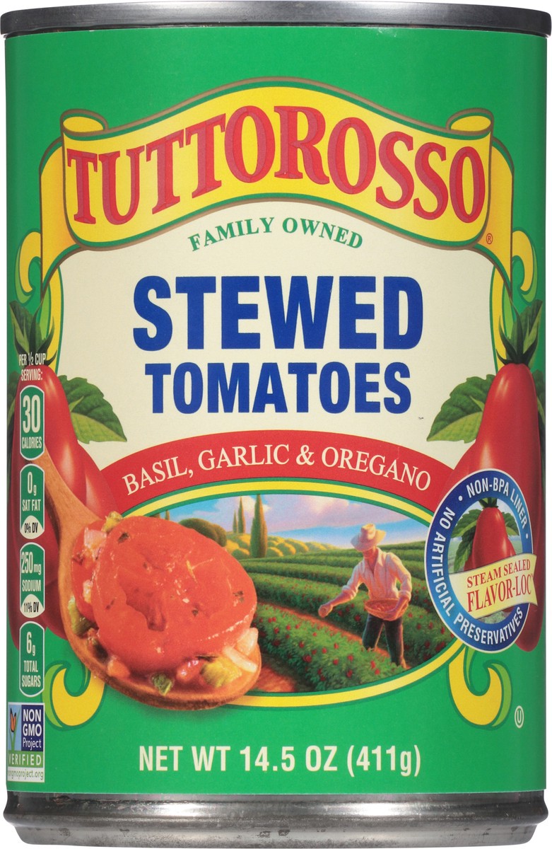 slide 4 of 7, Tuttorosso Stewed Tomatoes Basil Garlic, 