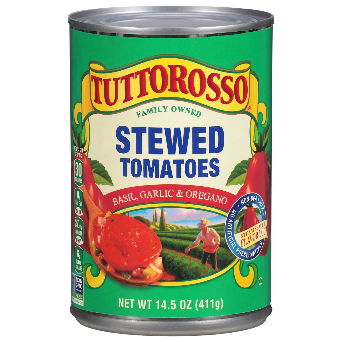 slide 1 of 7, Tuttorosso Stewed Tomatoes Basil Garlic, 