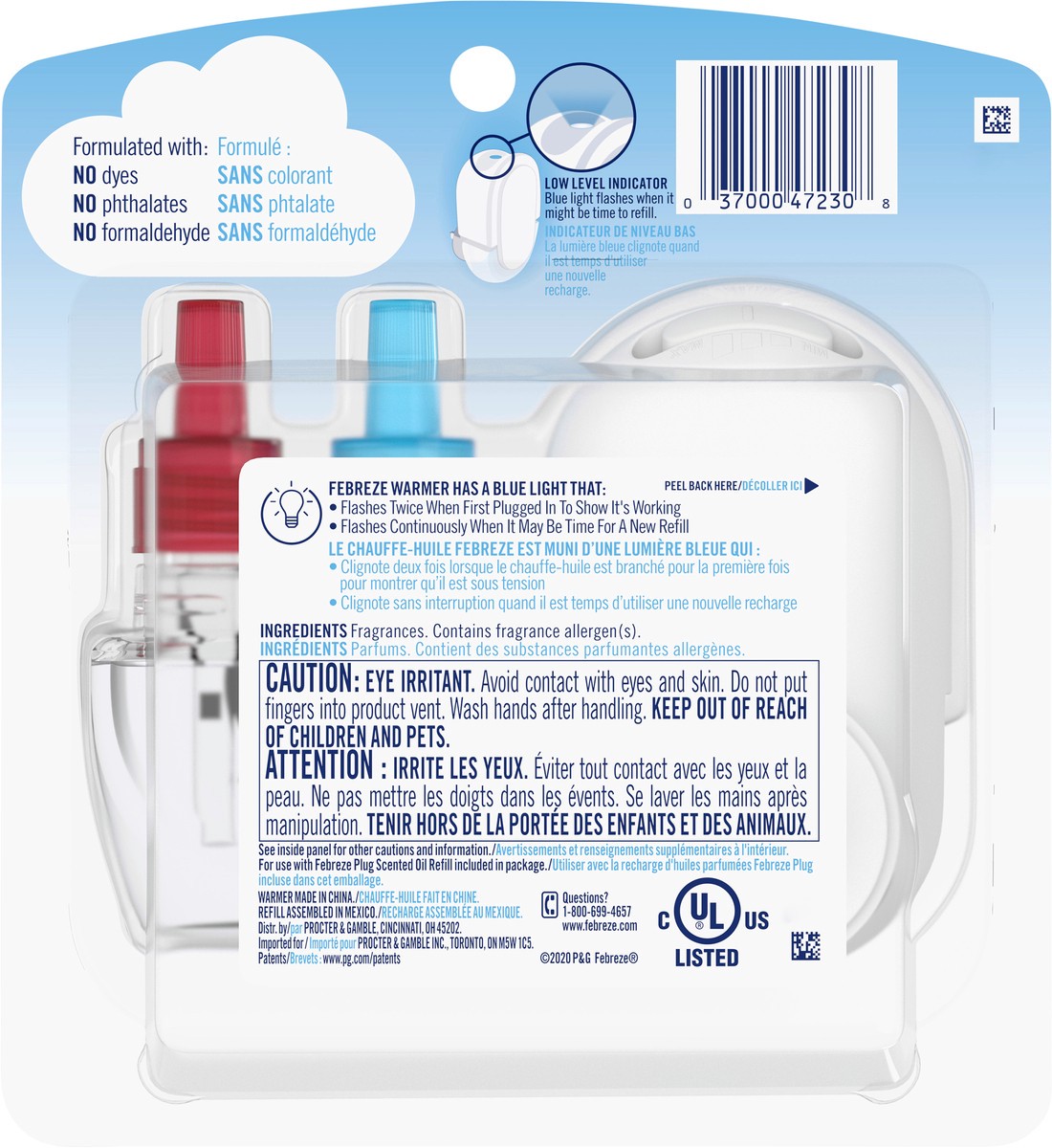 slide 5 of 7, Febreze Odor-Eliminating PLUG Air Freshener Refill + Oil Warmer, Fresh Pressed Apple, 1 ct