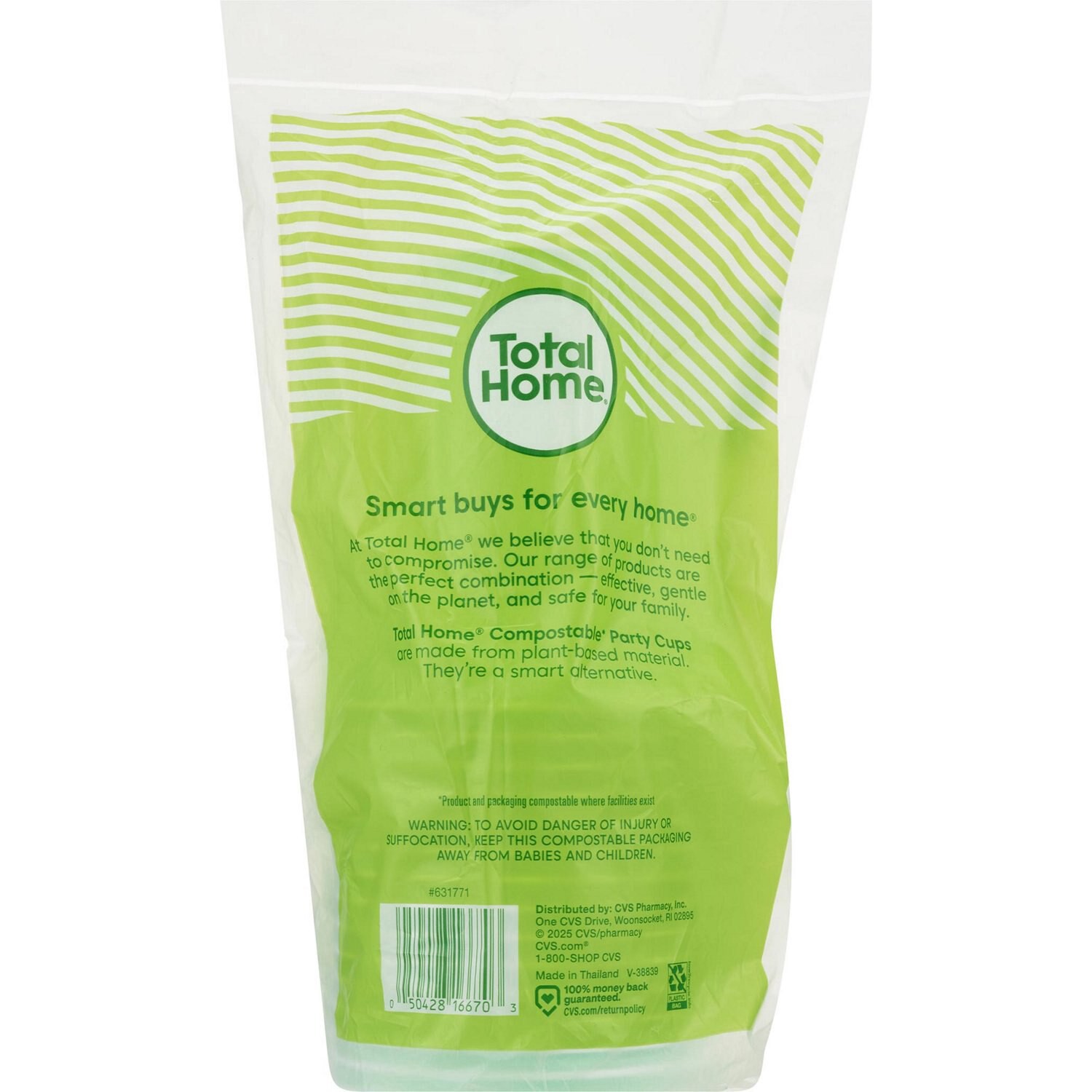 slide 2 of 2, Total Home Earth Essentials Compostable Party Cups, 15 Ct, 15 ct