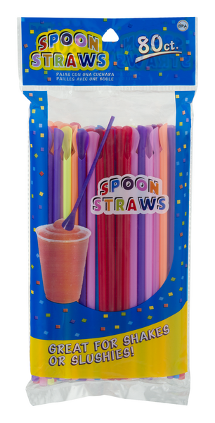 slide 1 of 1, Items 4U! Spoon Straws, 80 ct