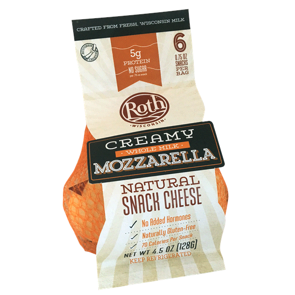 slide 1 of 1, Roth Cheese Creamy Mozzarella Snack Cheese, 6 ct; 4.5 oz