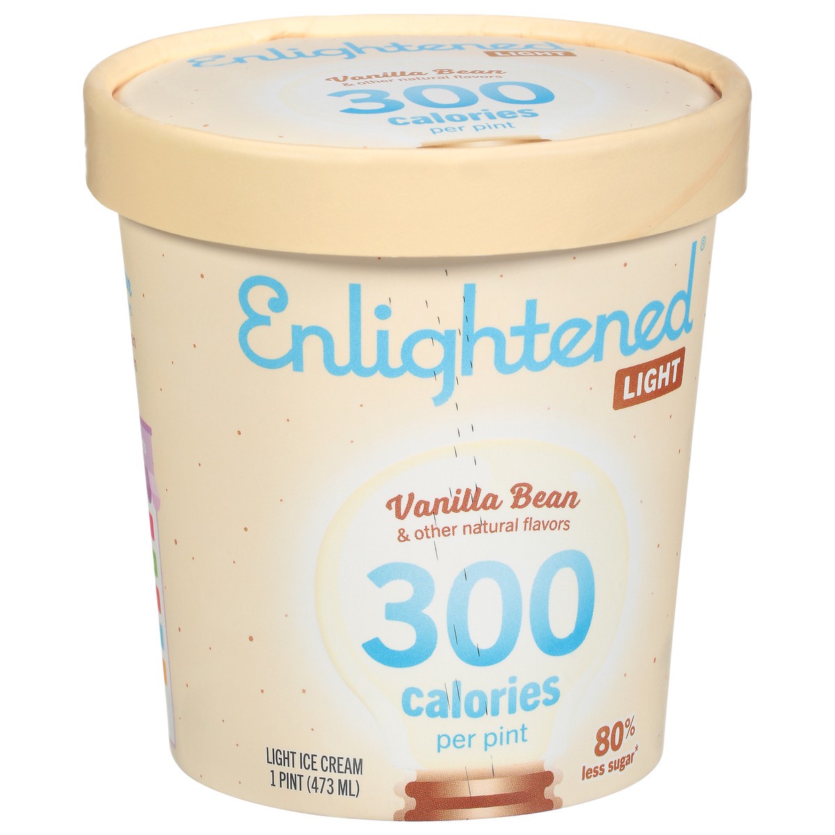 slide 6 of 9, Enlightened Light Vanilla Bean Ice Cream 1 pt Cup\Tub, 1 pint