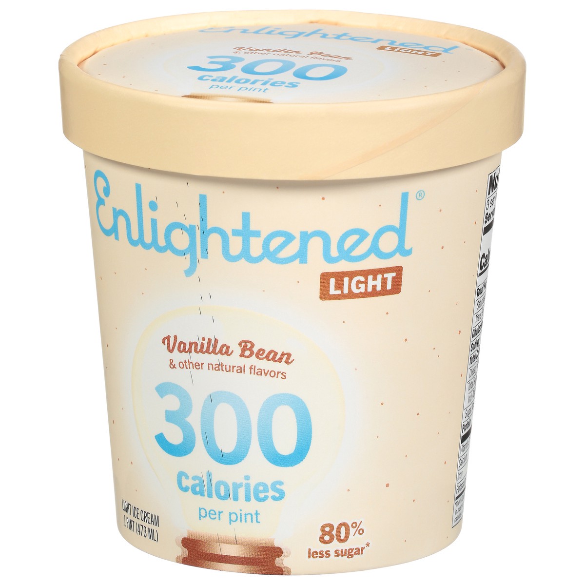 slide 7 of 9, Enlightened Light Vanilla Bean Ice Cream 1 pt Cup\Tub, 1 pint