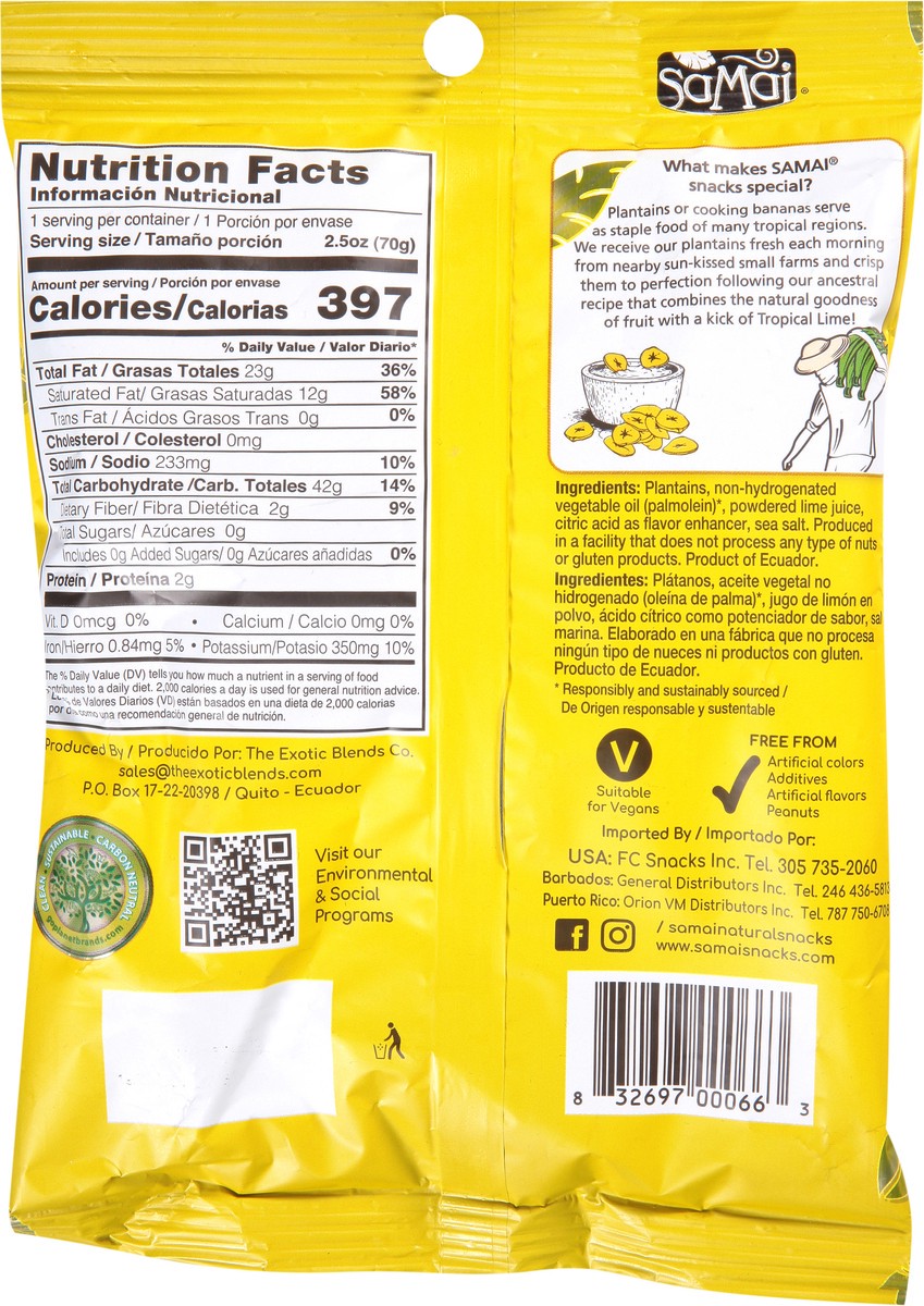 slide 5 of 9, Samai Lime Plantain Chips 2.5 oz, 2.5 oz