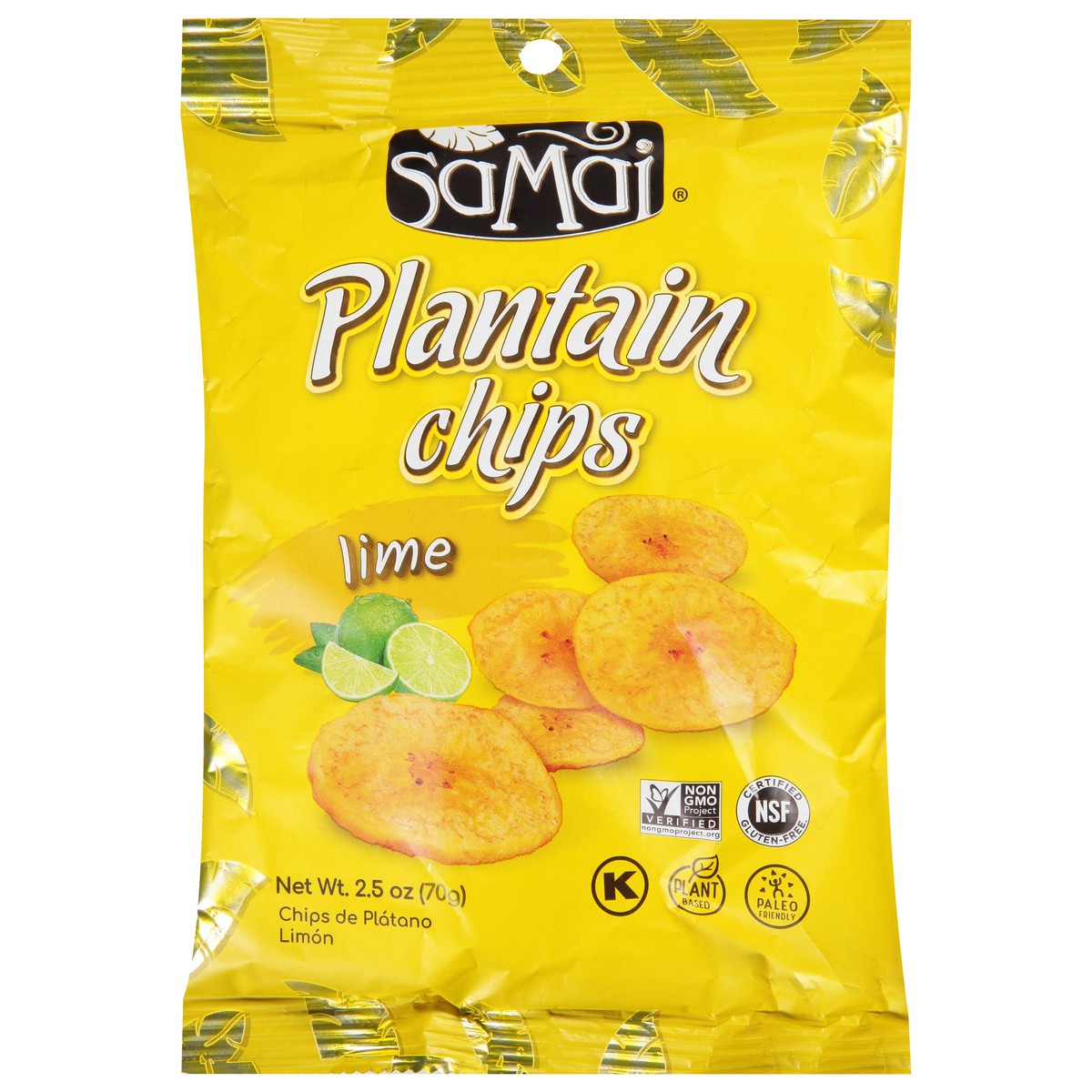 slide 1 of 9, Samai Lime Plantain Chips 2.5 oz, 2.5 oz