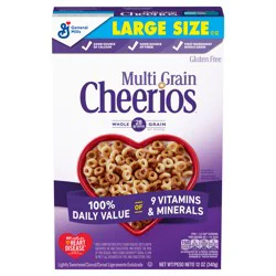 Cheerios Multi Grain Cheerios Heart Healthy Cereal, 12 OZ Large Size Cereal Box