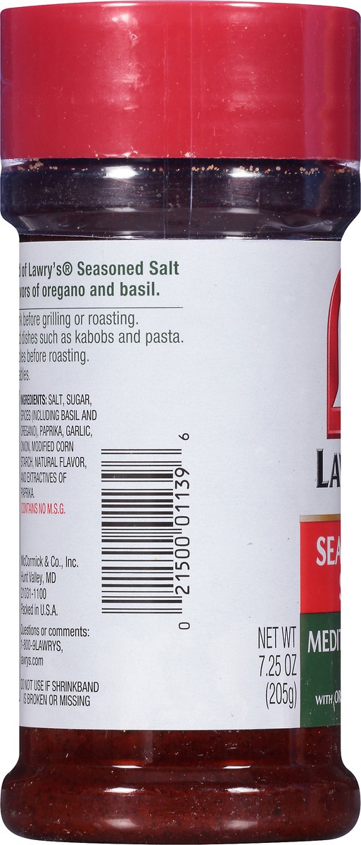 slide 5 of 8, Lawry's Lawrys Seasoned Salt, Mediterranean Herb, 7.25 Ounce, 7.25 oz