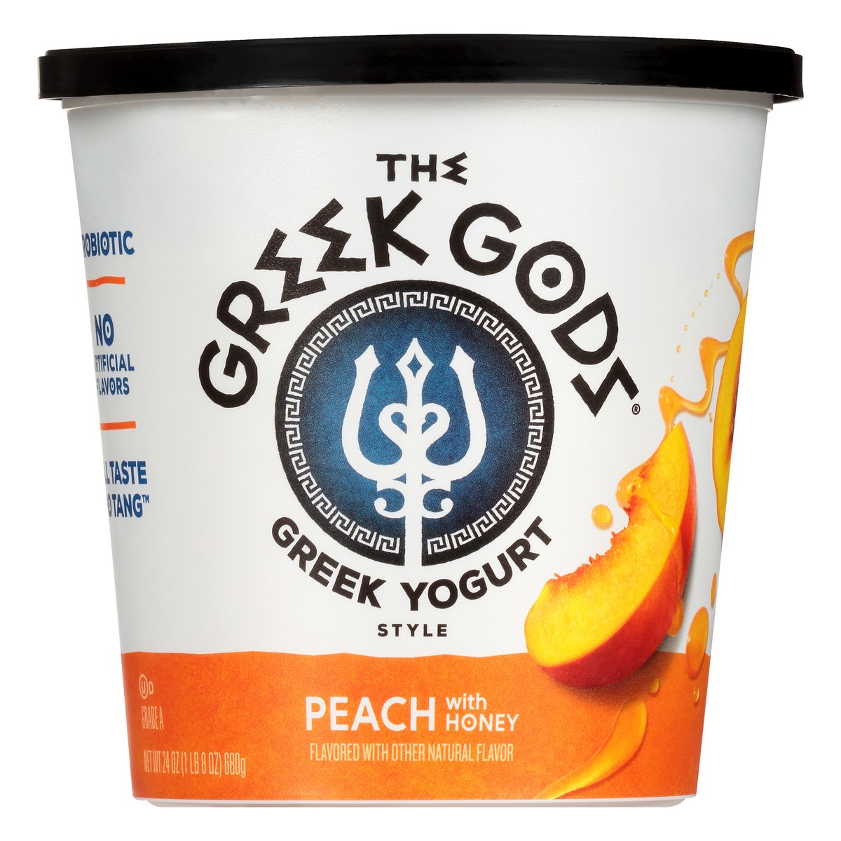 slide 1 of 1, Greek Gods Honey Peach Greek Yogurt, 24 oz