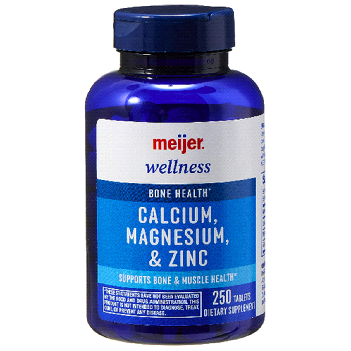 slide 1 of 9, MEIJER WELLNESS Meijer Dietary Supplement Calcium, Magnesium & Zinc Tablets, 250 ct