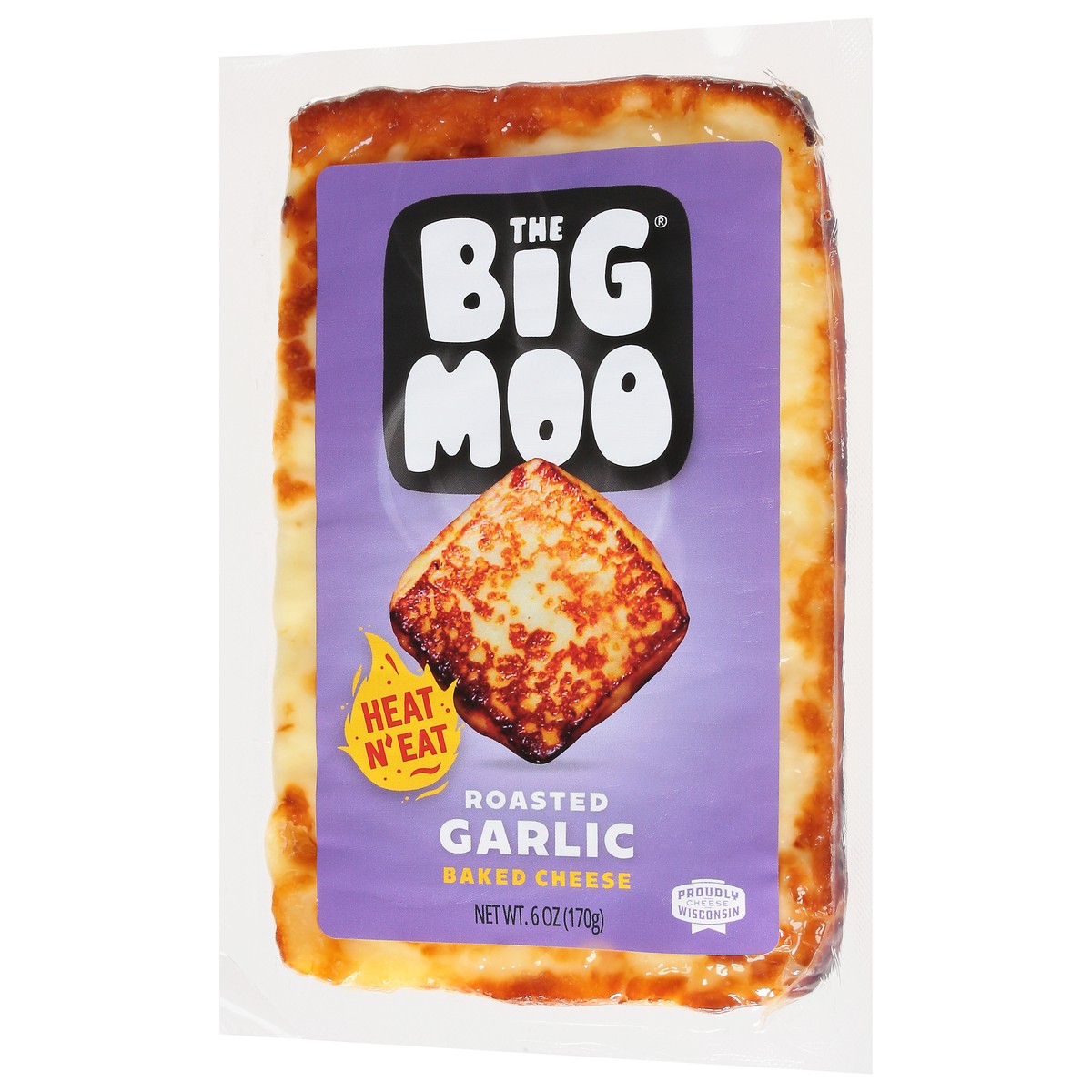 slide 4 of 13, The Big Moo Roasted Garlic Baked Cheese 6 oz, 6 oz