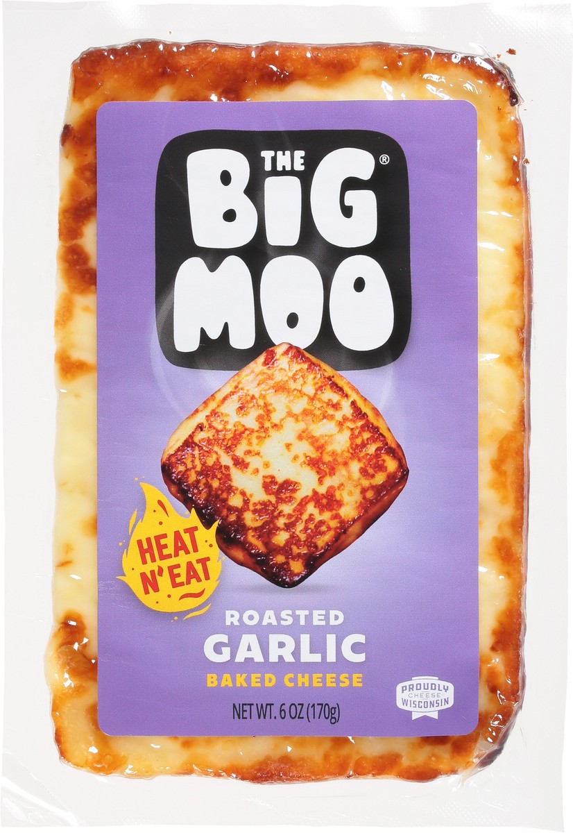 slide 7 of 13, The Big Moo Roasted Garlic Baked Cheese 6 oz, 6 oz