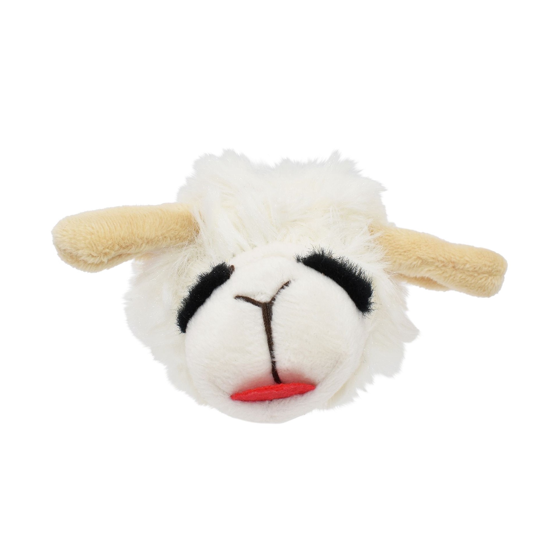 slide 1 of 1, Multipet Lamb Chop Head Bell Catnip Cat toy, 1 ct