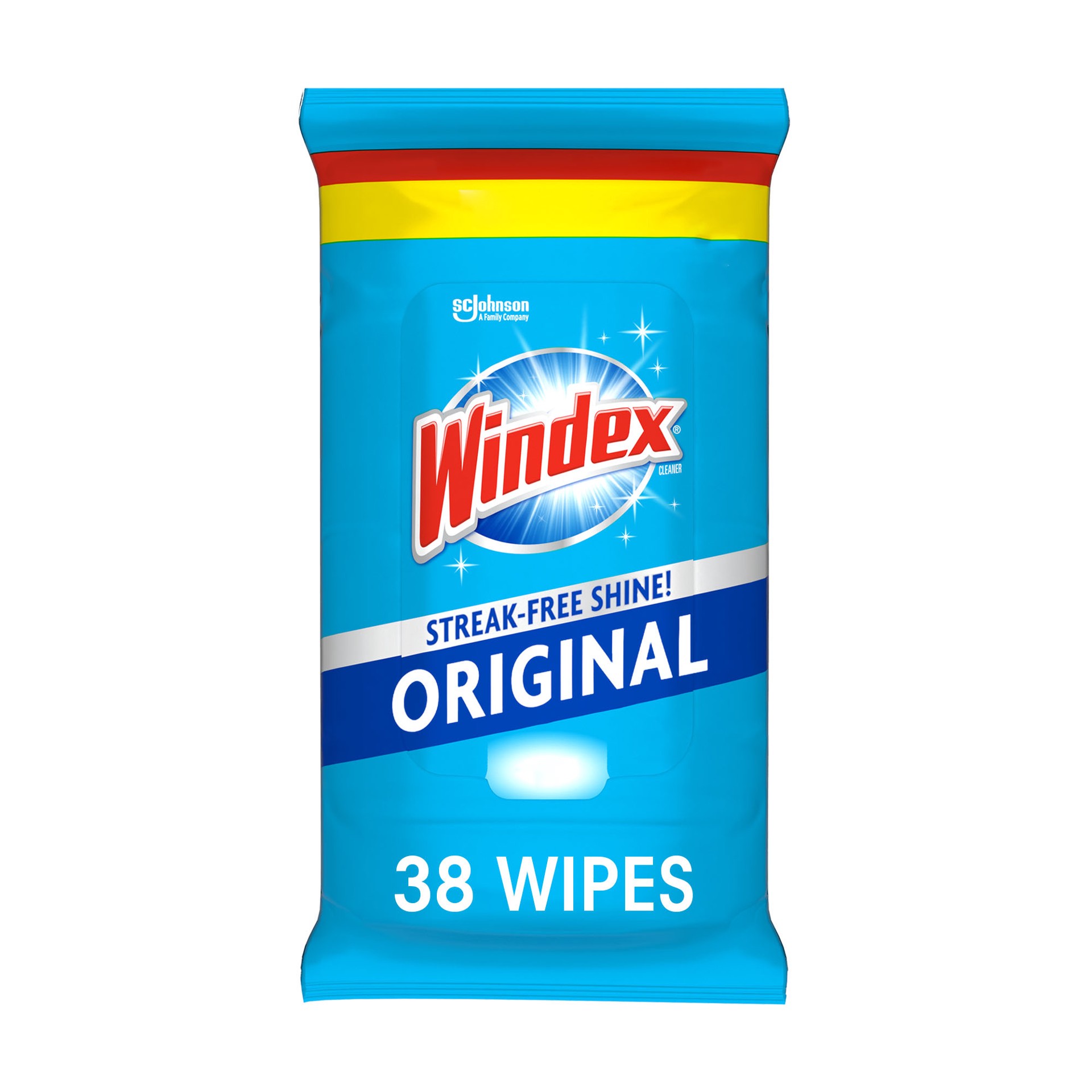 slide 3 of 5, Windex Original Wipes, Glass, Window, and Surface Pre-Moistened Cleaning Wipes, 38 Count, 38 ct