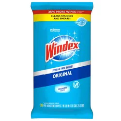 Windex Original Wipes, Glass, Window, and Surface Pre-Moistened Cleaning Wipes, 38 Count