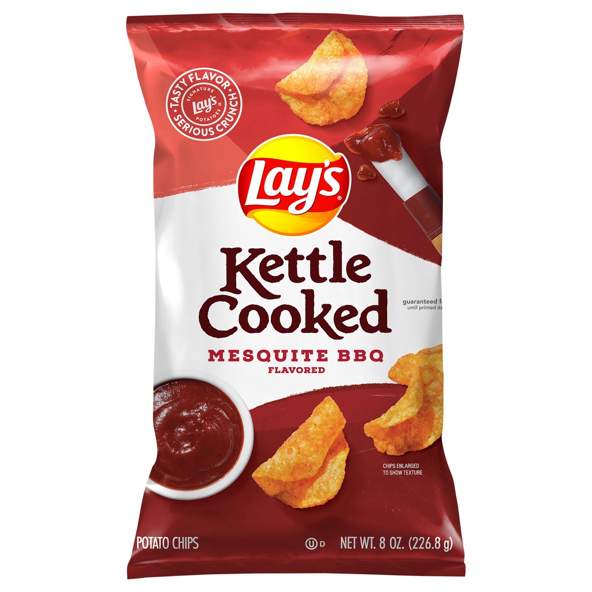 slide 1 of 3, Lay's Kettle Cooked Potato Chips Mesquite BBQ Flavored 8 Oz, 8 oz
