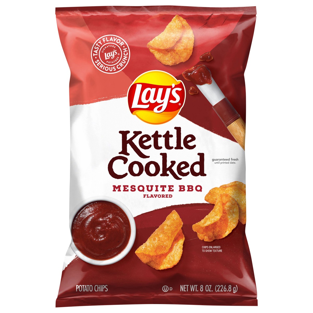 slide 1 of 3, Lay's Kettle Cooked Potato Chips Mesquite BBQ Flavored 8 Oz, 8 oz