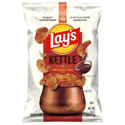 Lay's Kettle Cooked Potato Chips Mesquite BBQ Flavored 8 Oz