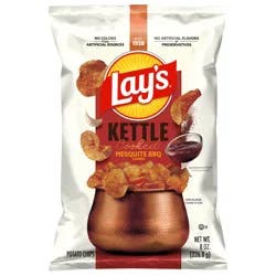 Lay's Kettle Cooked Potato Chips Mesquite BBQ Flavored 8 Oz