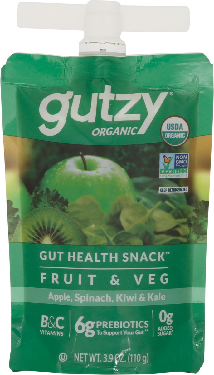 slide 7 of 9, Gutzy Organic Apple Spinach Kiwi Kale Prebiotic Gut Health Snack 3.9 oz, 3.9 oz