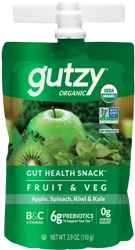 Gutzy Organic Apple Spinach Kiwi Kale Prebiotic Gut Health Snack 3.9 oz