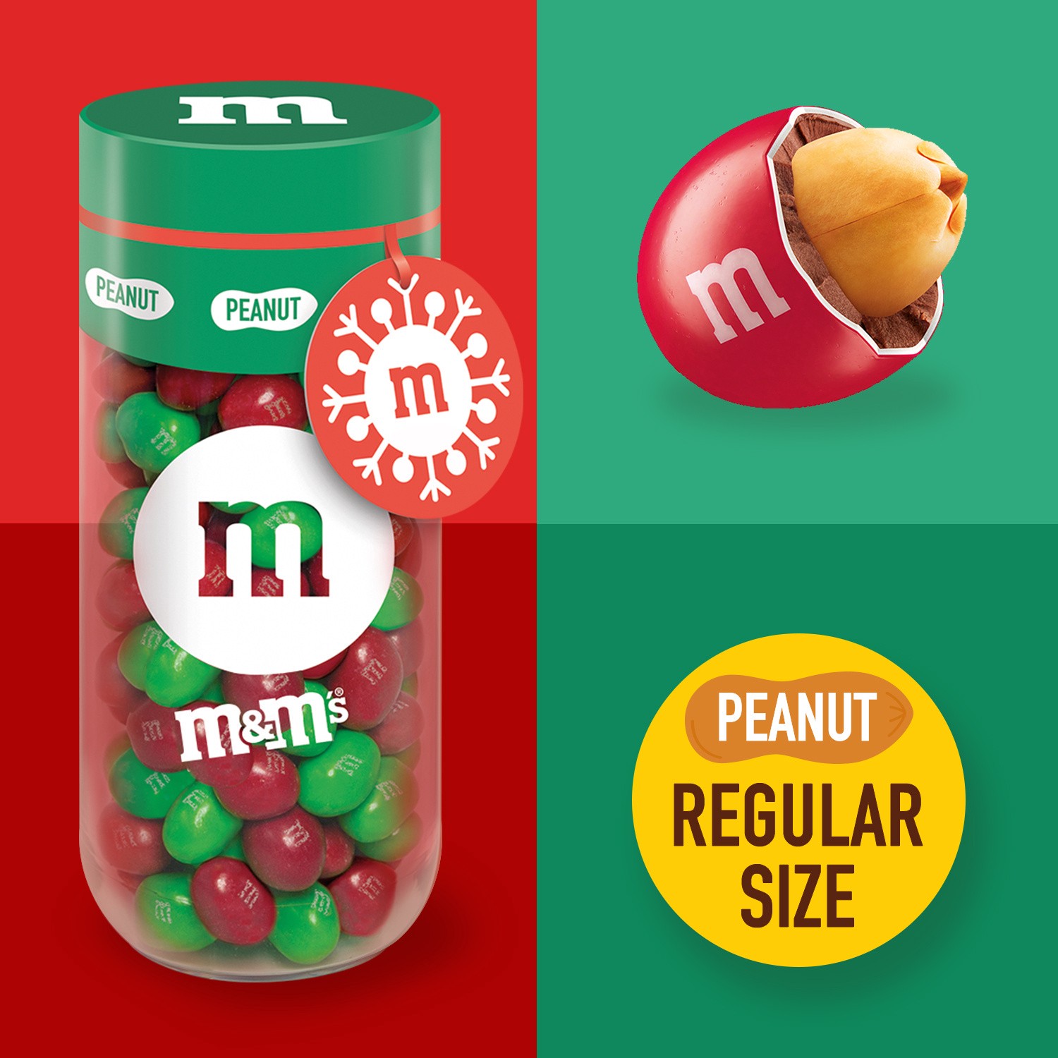 slide 7 of 8, M&M's Peanut Chocolate Christmas Candy Gift 13-Ounce Jar, 11 oz