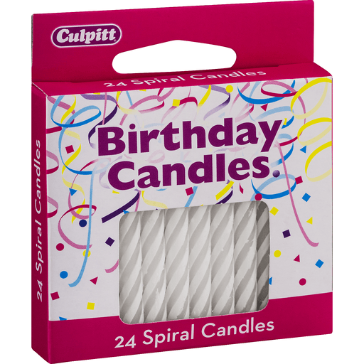 slide 2 of 8, DecoPac White Spiral Candles, 24 ct