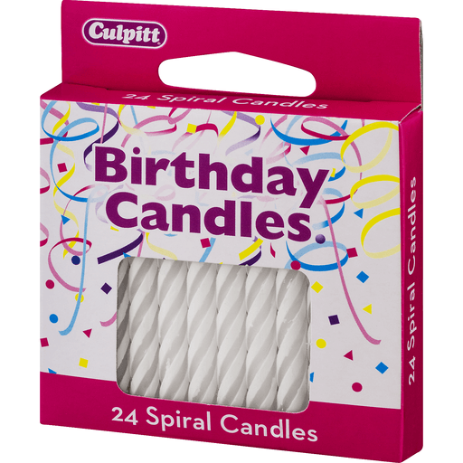 slide 4 of 8, DecoPac White Spiral Candles, 24 ct