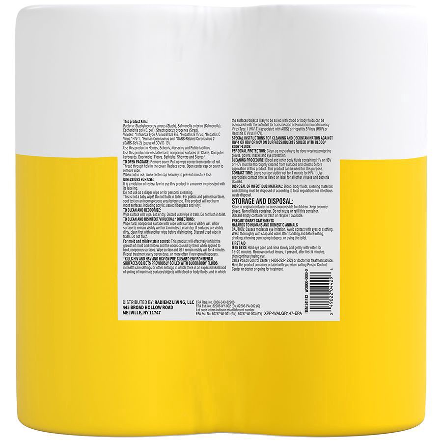 slide 5 of 5, Walgreens Disinfectant Wipes, 75 ct x 2 ct