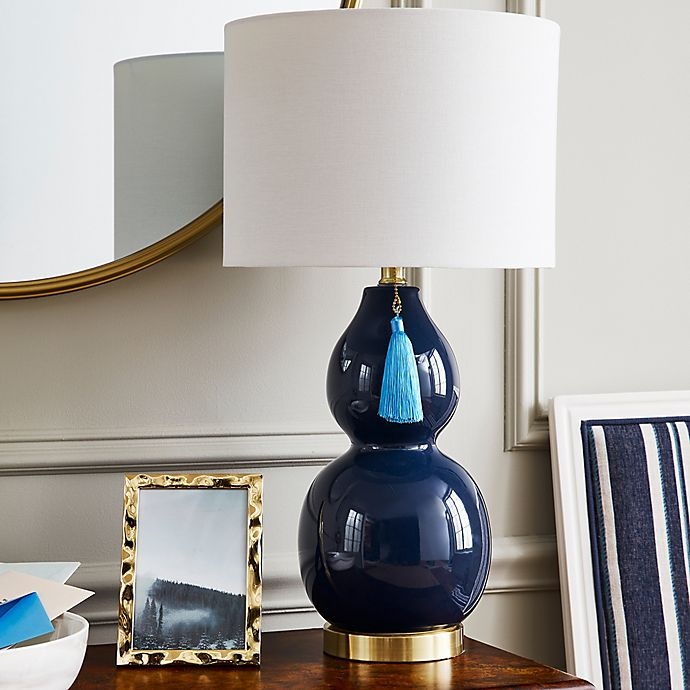 slide 1 of 6, One Kings Lane Open House Corrine Table Lamp - Indigo, 1 ct