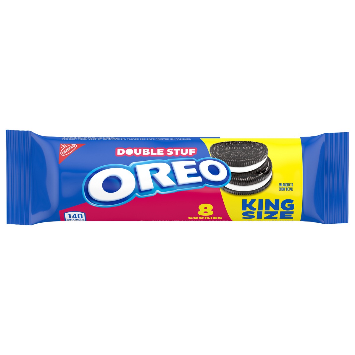 slide 2 of 11, OREO Double Stuf Chocolate Sandwich Cookies, King Size, 4.1 oz Snack Pack (8 Cookies Per Pack), 4.1 oz