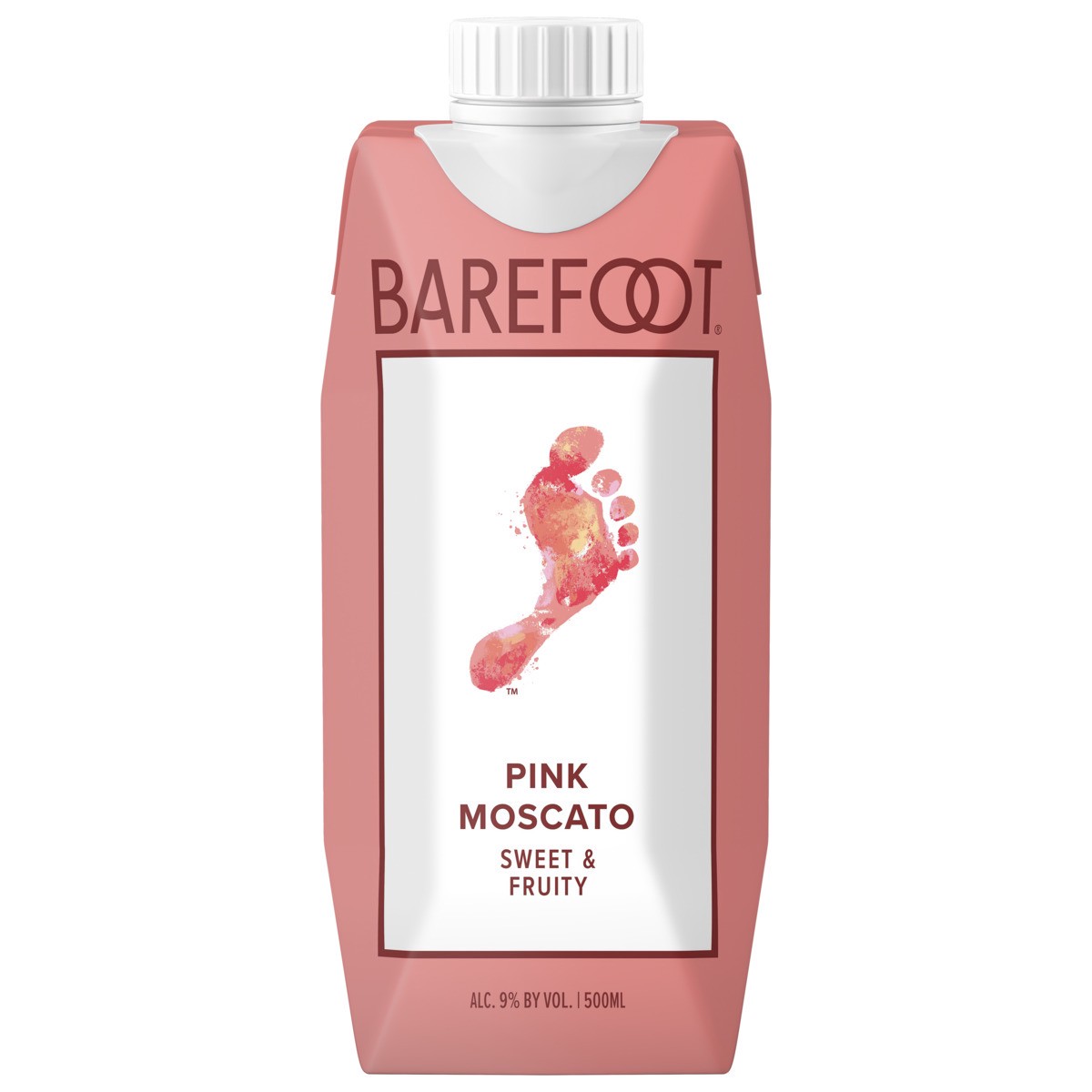 slide 1 of 5, Barefoot Pink Moscato Wine Tetra 500ml, 500 ml