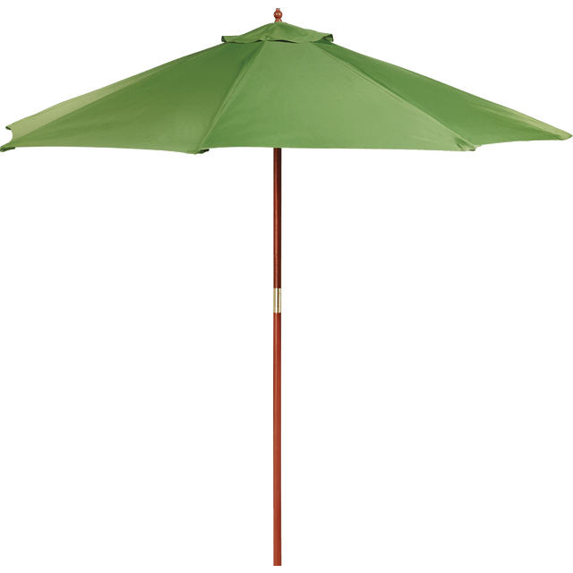 slide 1 of 1, 9' Wood Mrkt Umbl, 9 ft