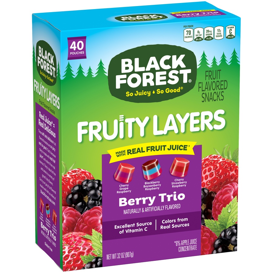 slide 1 of 1, Black Forest Collision Triple Layer Fruit Snacks, 40 ct