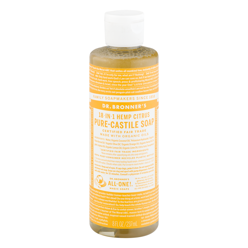 slide 1 of 1, Dr. Bronner's Citrus Pure-Castile Liquid Soap, 8 oz