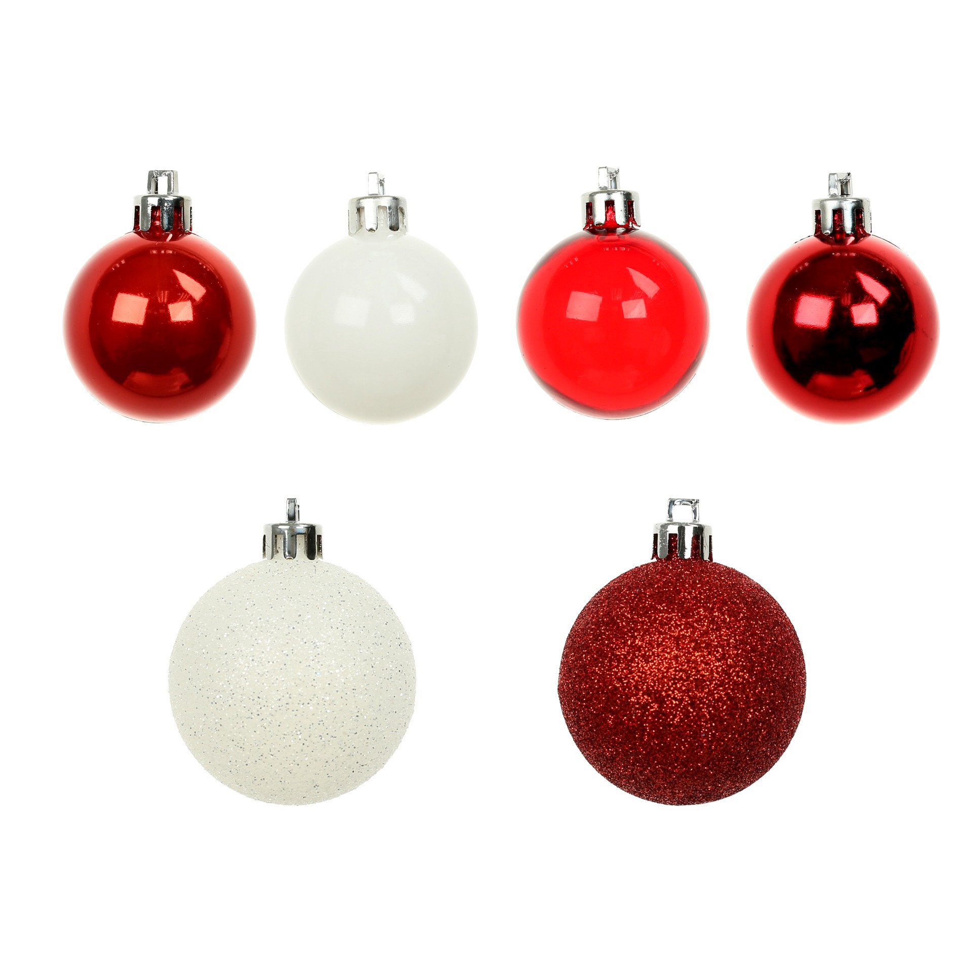 slide 2 of 3, 80 Pack Red & White Shatterproof Ball Ornaments By Ashland, 80 ct