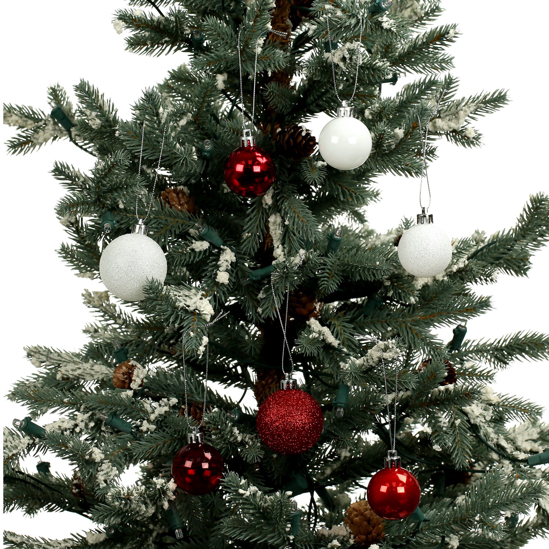 slide 3 of 3, 80 Pack Red & White Shatterproof Ball Ornaments By Ashland, 80 ct